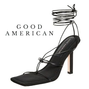 Good American Lace Up Caged Sandals Heels